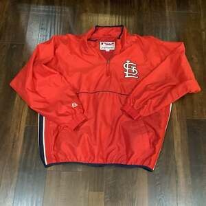 Majestic St. Louis Cardinals Authentic Collection MLB 1/4 Zip Windbreaker XL